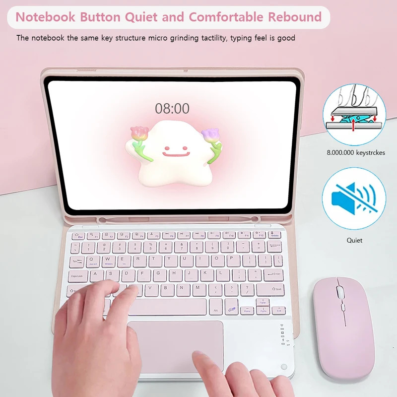 Samsung Tablet Keyboard Accessories - حافظة لوحة مفاتيح سحرية لاسلكية مع