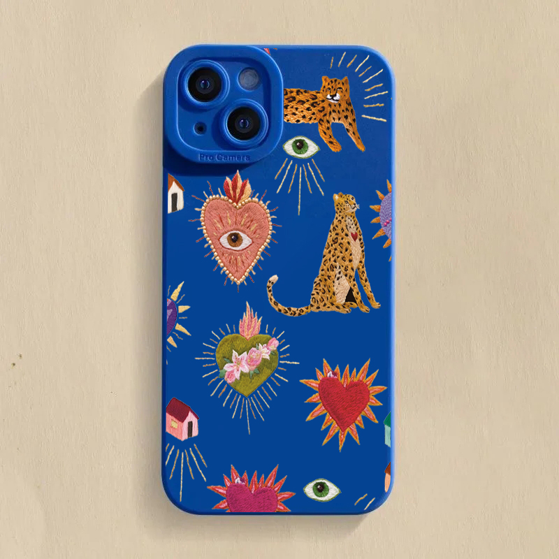 Samsung Galaxy S25 - غطاء هاتف بنقشة عيون الفهد الزهرية