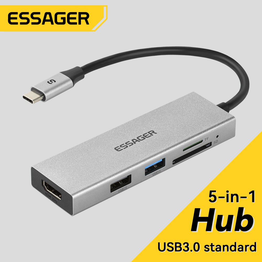 Hdmi Adapter Tablet - Essager 5 في 1 USB C