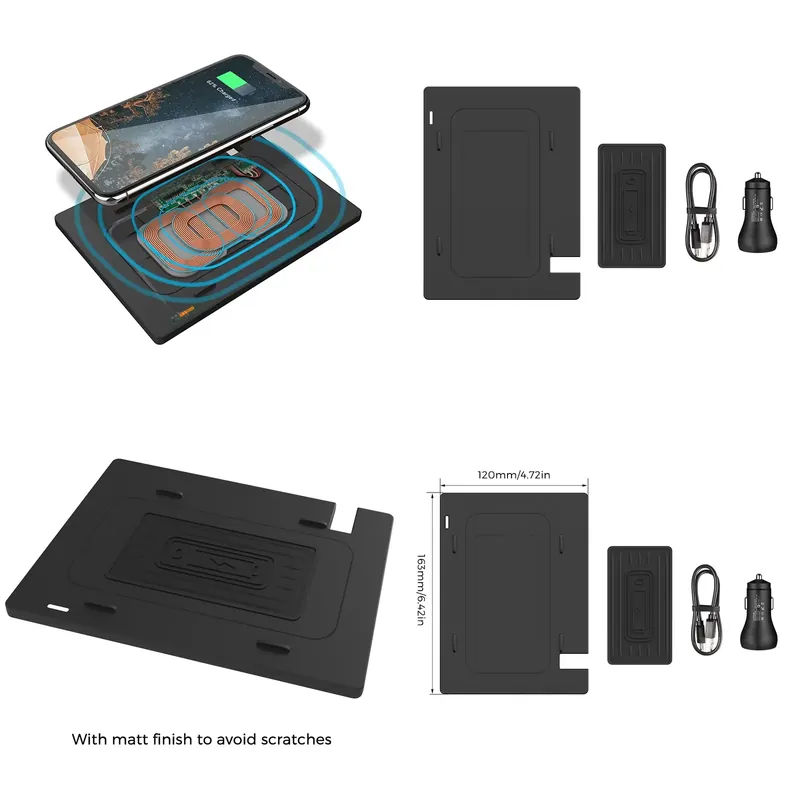 شاحن سيارة لاسلكي 10 واط لكامر - مراجعة Wireless Charging Pad وسعره