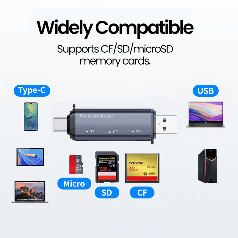 5 في 1 قارئ بطاقات USB نوع C م - مراجعة Microsd Card Tablet وسعره