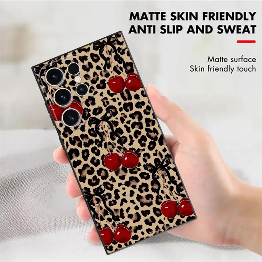 غطاء هاتف بنمط الفهد والكرز له - مراجعة Tablet S9 Fe Accessories وسعره