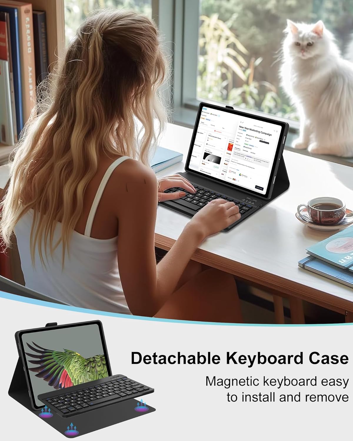 حافظة لوحة مفاتيح بلوتوث مستدي - مراجعة Samsung Tablet Keyboard Accessories وسعره