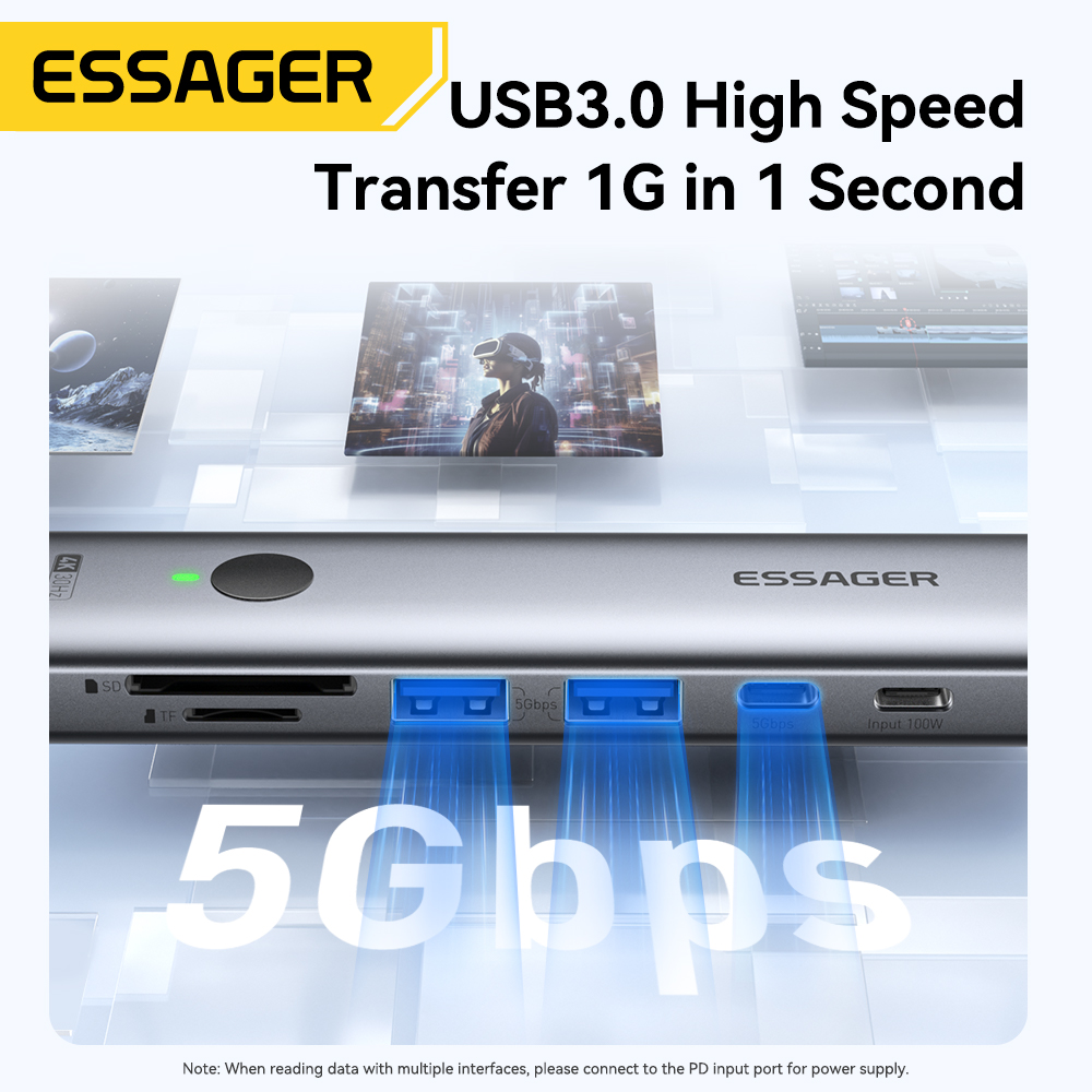 Essager USB C HUB 4K 7-in-1 Ty - مراجعة Hdmi Adapter Tablet وسعره
