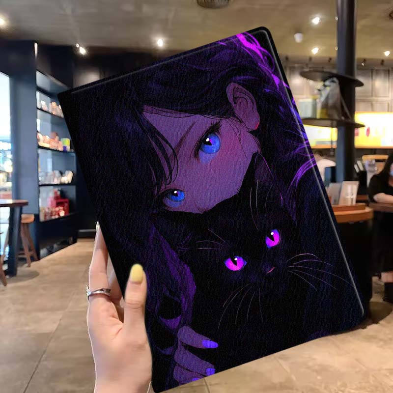 حافظة تابلت بتصميم عيون قطة كر - مراجعة Lenovo Tablet P12 Accessories وسعره